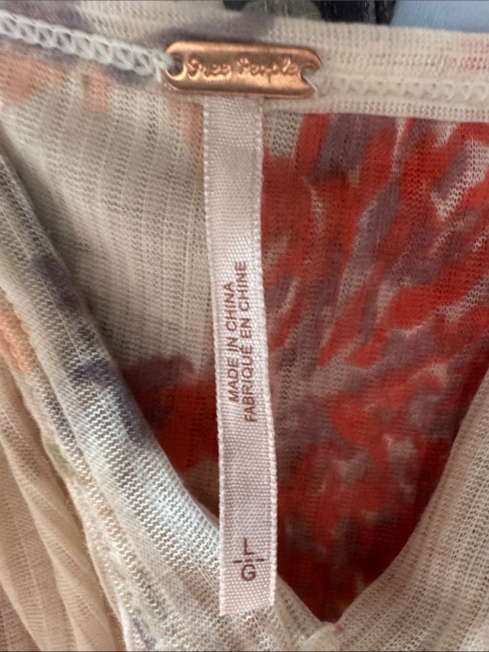 Free People Madeline China Porcelain Chiffon Top | Size L - Picture 8 of 8